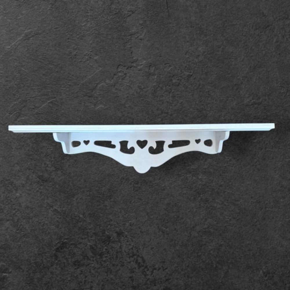White Decorative ornate carved Wall Shelf